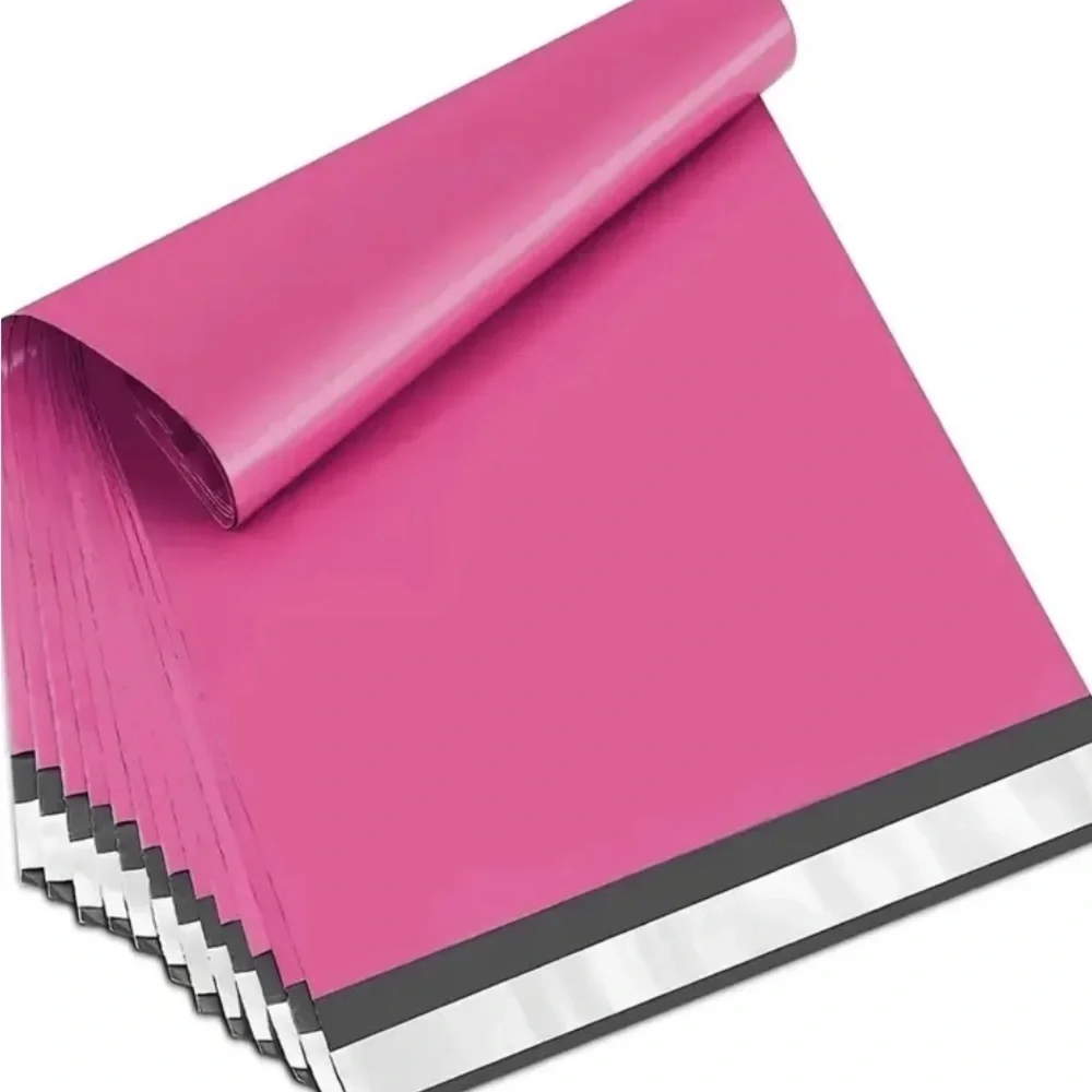 20 24”x24” Bright Pink Polymailers with 20 stickers- 40pc set